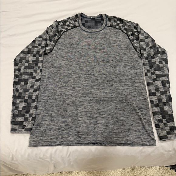 lululemon athletica Other - RARE Grey Checkered Lululemon Long Sleeve Shirt